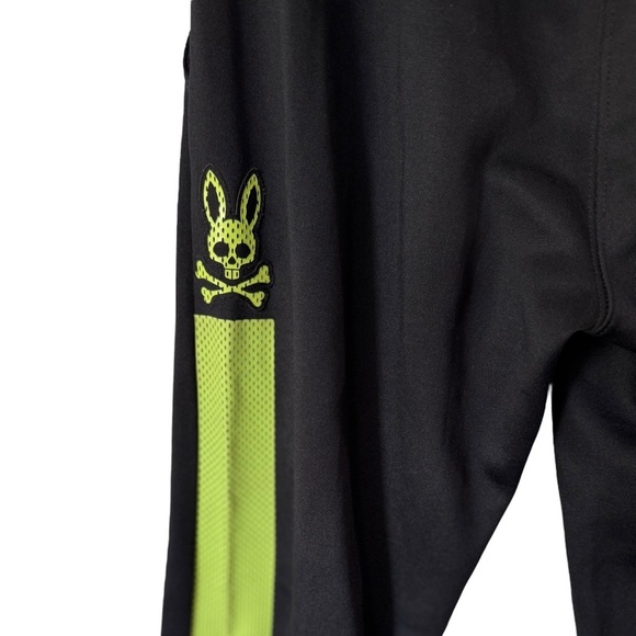 Psycho Bunny Women’s Jogger Sweatpants Size XXS Black And Neon Yellow - Picture 2 of 10
